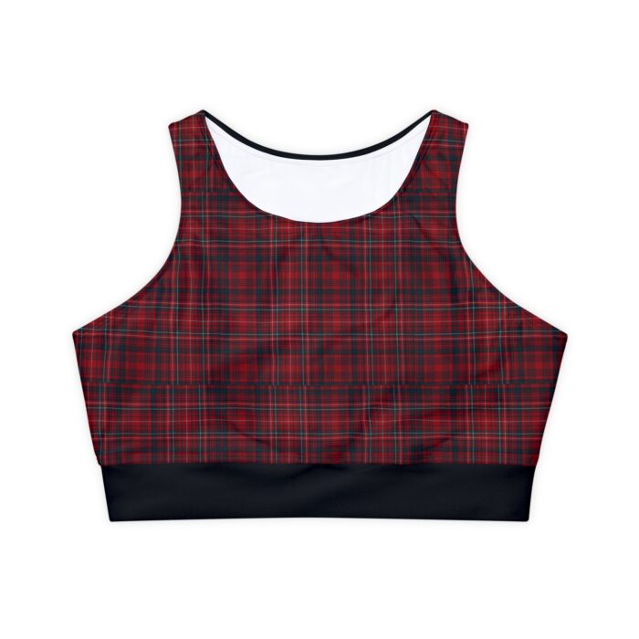 fully lined padded tartan sports bra